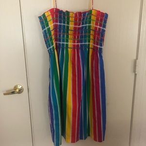Rainbow spaghetti strap dress